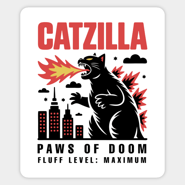 Catzilla Sticker by CreativeSage